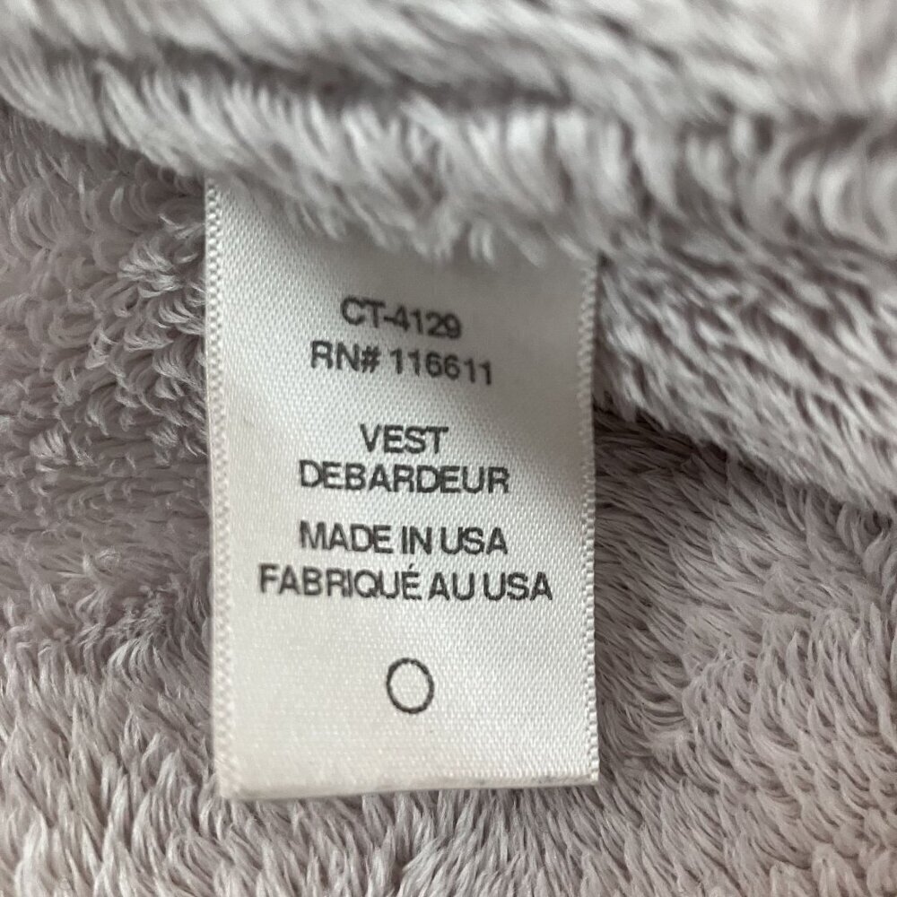 Amadi Anthropologie Soft Gray/Cream Draped Kady Sherpa Open Front Vest Size S - Picture 9 of 10